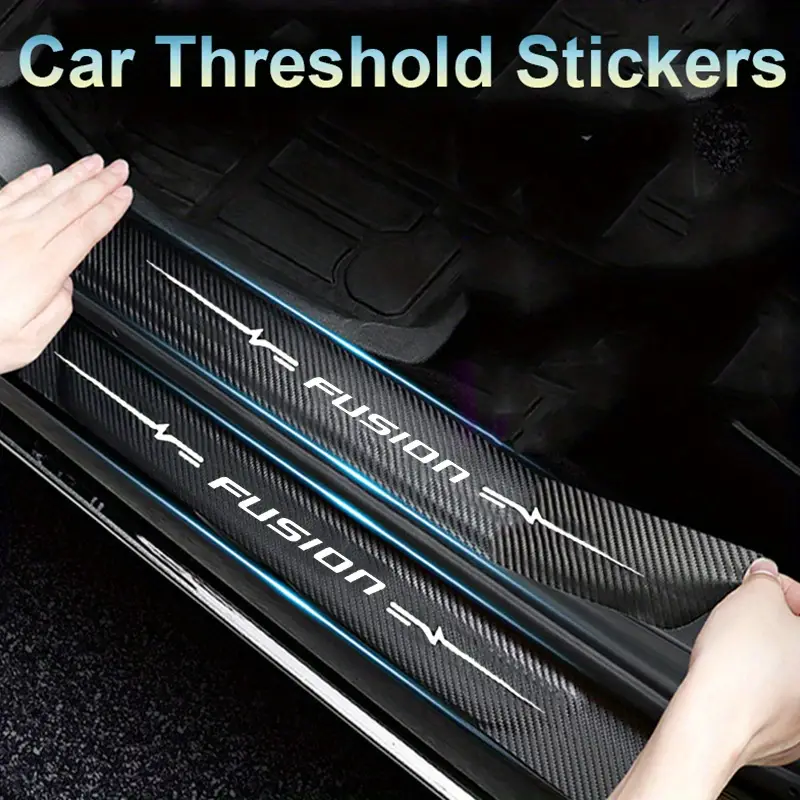 Carbon Fiber Interior Door Threshold Anti Scratch Stickers Tape Waterproof Decals For Ford Explorer KK