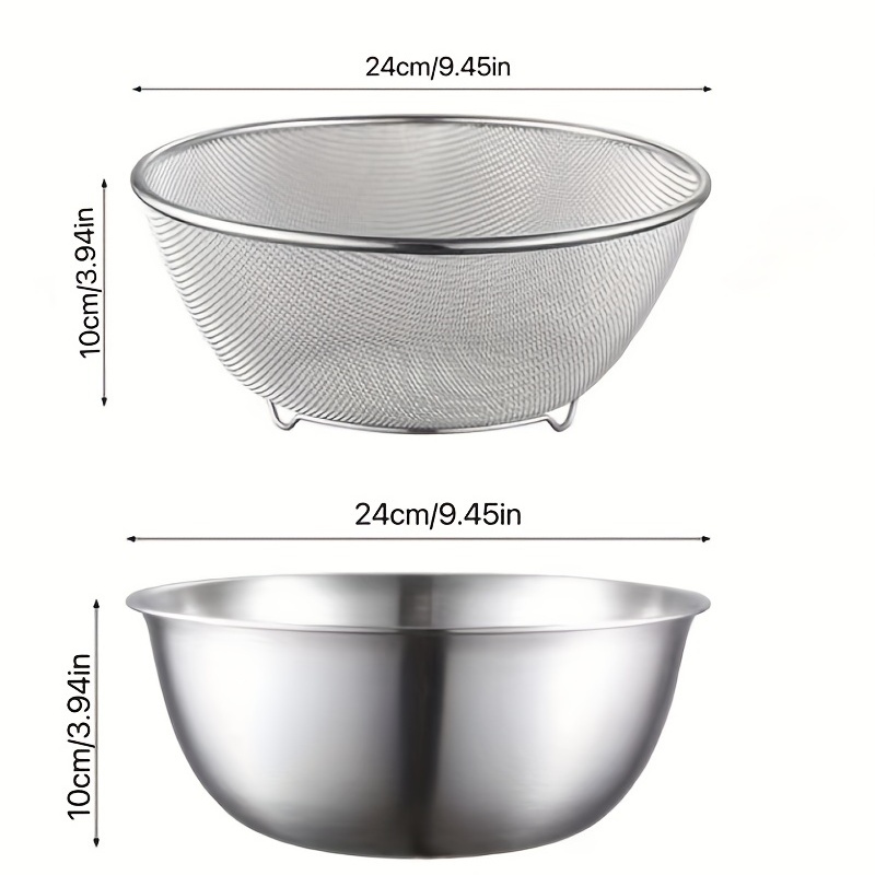 1pc Home Use 304 Stainless Steel Salad Bowl, Beater, Baking/bread Mixing  Bowl