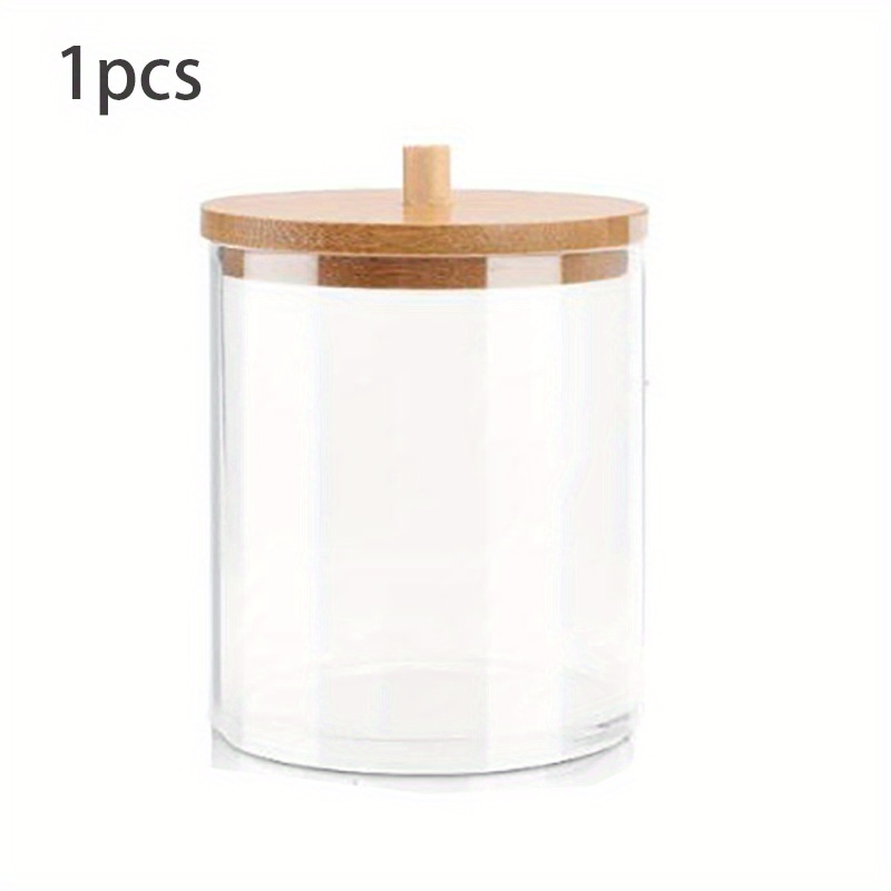 .com: Tarros de vidrio con tapas – Juego de 3 frascos de vidrio  pequeños para almacenamiento de baño / soporte Qtip / Soporte para hisopos  de algodón – Tarro de vidrio con