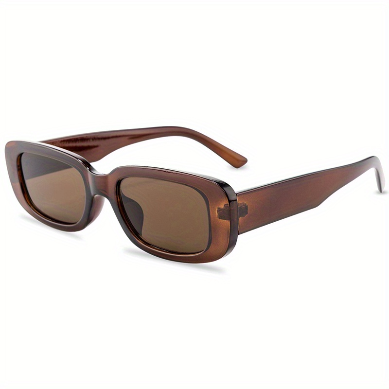 Rectangle Frame Sunglasses Women Men Color Block Vintage - Temu