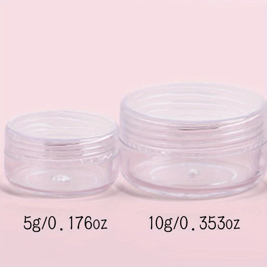 50 Clear Small 5g Grams/mL Plastic Jars for Cosmetic Sample Container Pot  Cream