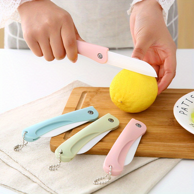 Ceramic Knife Small Kitchen Knife Portable Chain Folding Knife  Multi-functional Portable Mini Household Ceramic Fruit Knife For  Restaurants/supermarkets/food Trucks - Temu