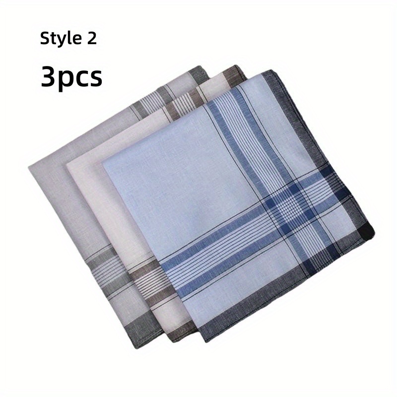3 piezas de pañuelos clásicos para hombre, pañuelos retro reutilizables de  16,9 pulgadas, cuadrados de bolsillo de regalo suave para caballeros,  Yinane pañuelo