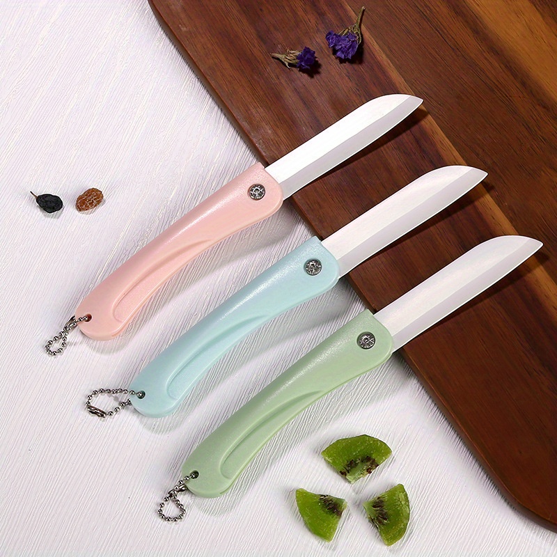 Ceramic Knife Small Kitchen Knife Portable Chain Folding Knife  Multi-functional Portable Mini Household Ceramic Fruit Knife For  Restaurants/supermarkets/food Trucks - Temu