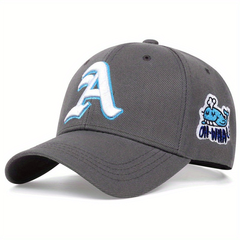 Gothic A Embroidery Baseball Cap Cartoon Dolphin Casual Sports Hat