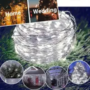 set of usb operated led twinkle string lights with remote control silvery wire fairy garland for christmas wedding party home decorative 50 100 200eds details 9