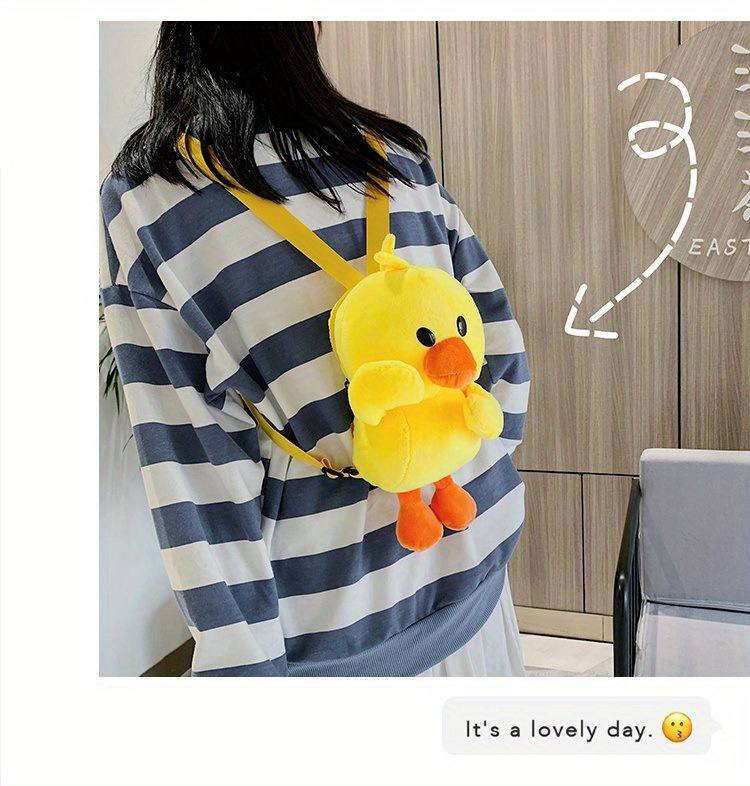 Fluffy Yellow Duck Backpack Purse Bag NEW