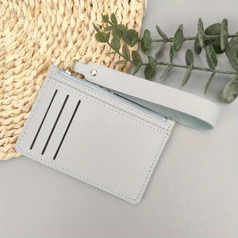 Minimalist Card Holder With Wristlet For Men Women Solid Slim Wallet