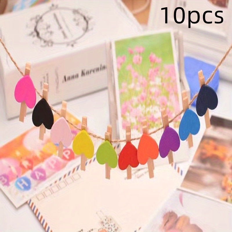 10pcs Many color Wooden Clothespin Clips Office Party Decoration