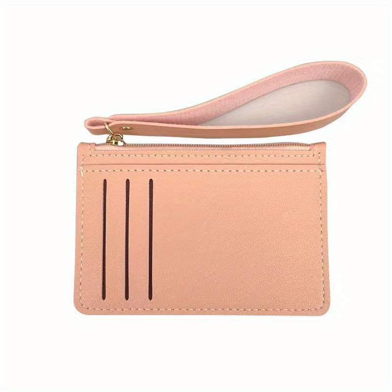 Minimalist Card Holder With Wristlet For Men Women Solid Slim Wallet