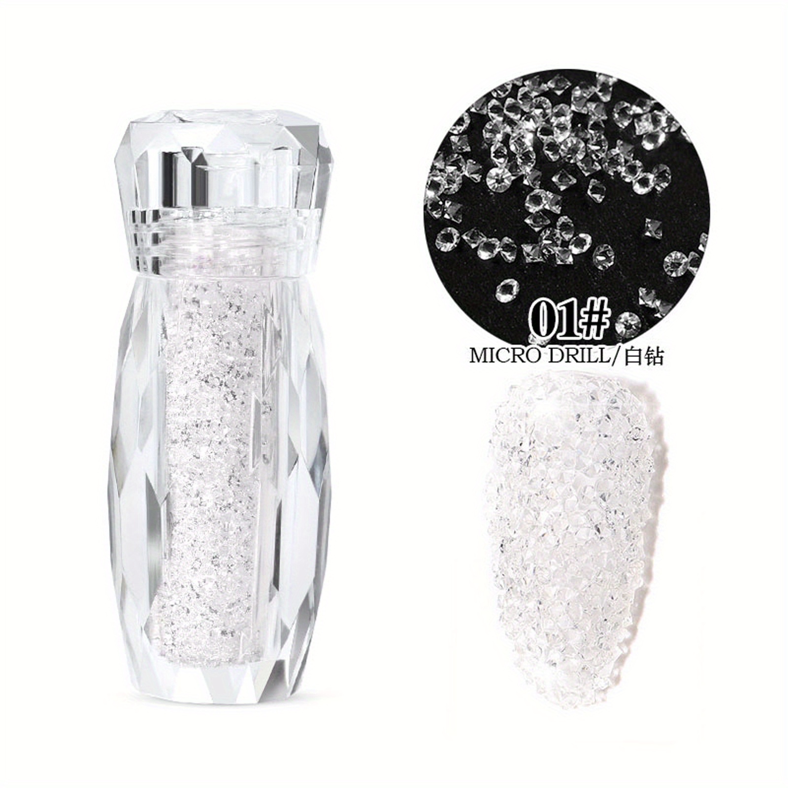 Jet Black BOTTLE Caviar/Pixie Dust Micro Mini Glass Rhinestones