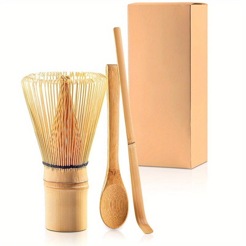 Matcha Whisk Set - Matcha Whisk, Traditional Scoop, Tea Spoon. Handmade  from Natural Bamboo