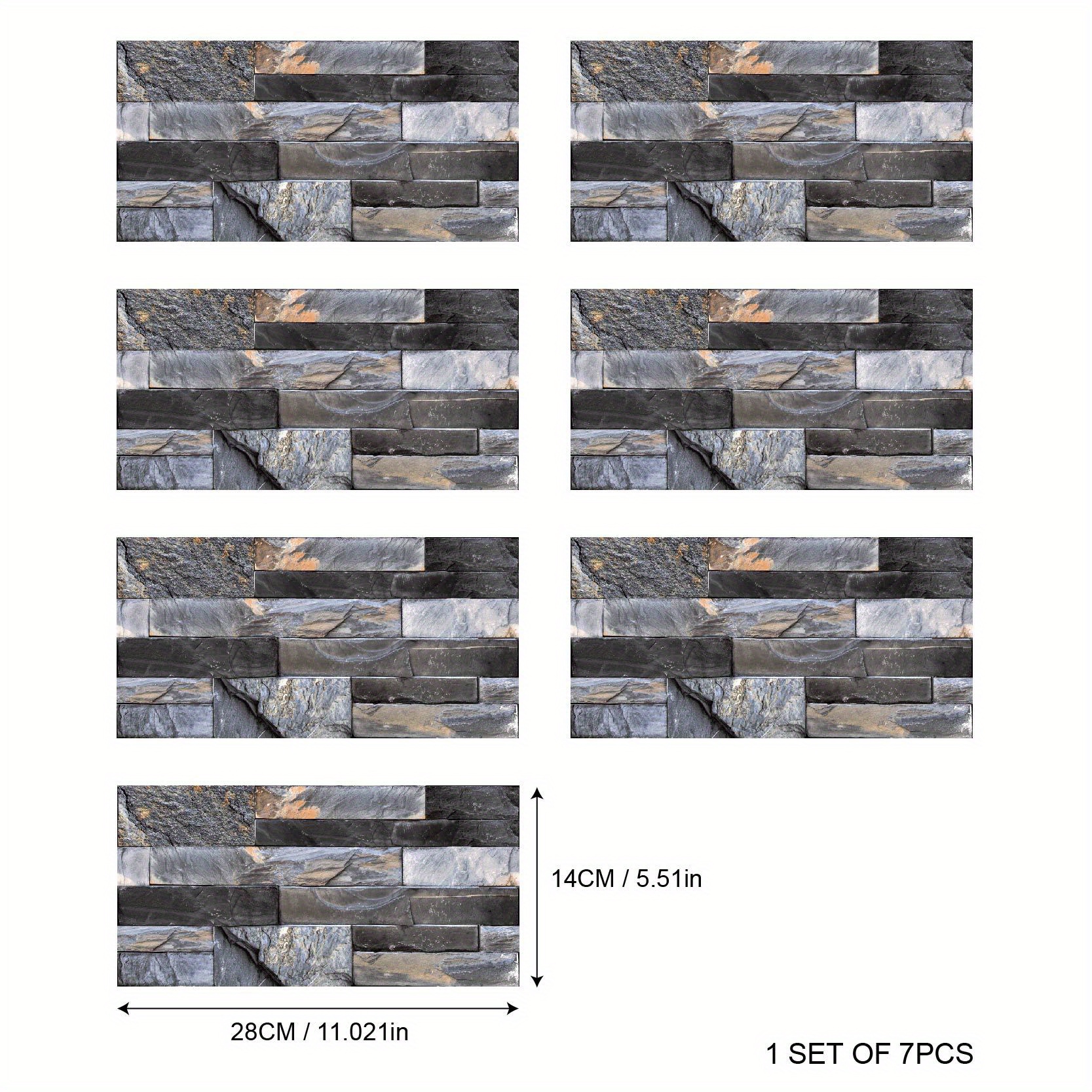 1 Set/7 21pcs 5.51 * 11.02 Pulgadas Etiqueta Pared Azulejo - Temu