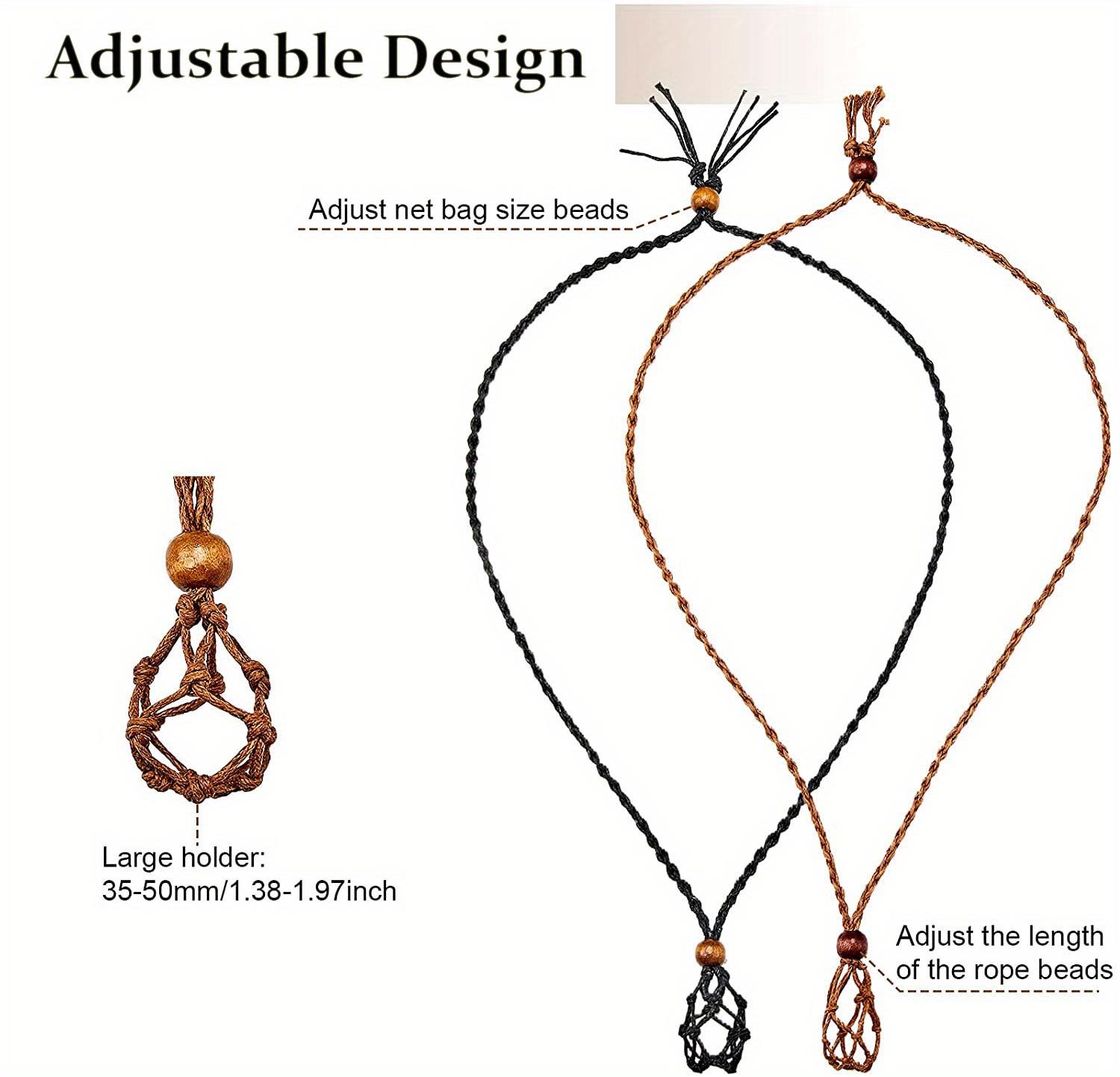 Waxed Cord Necklaces With Empty Stone Holder Necklace Cord - Temu