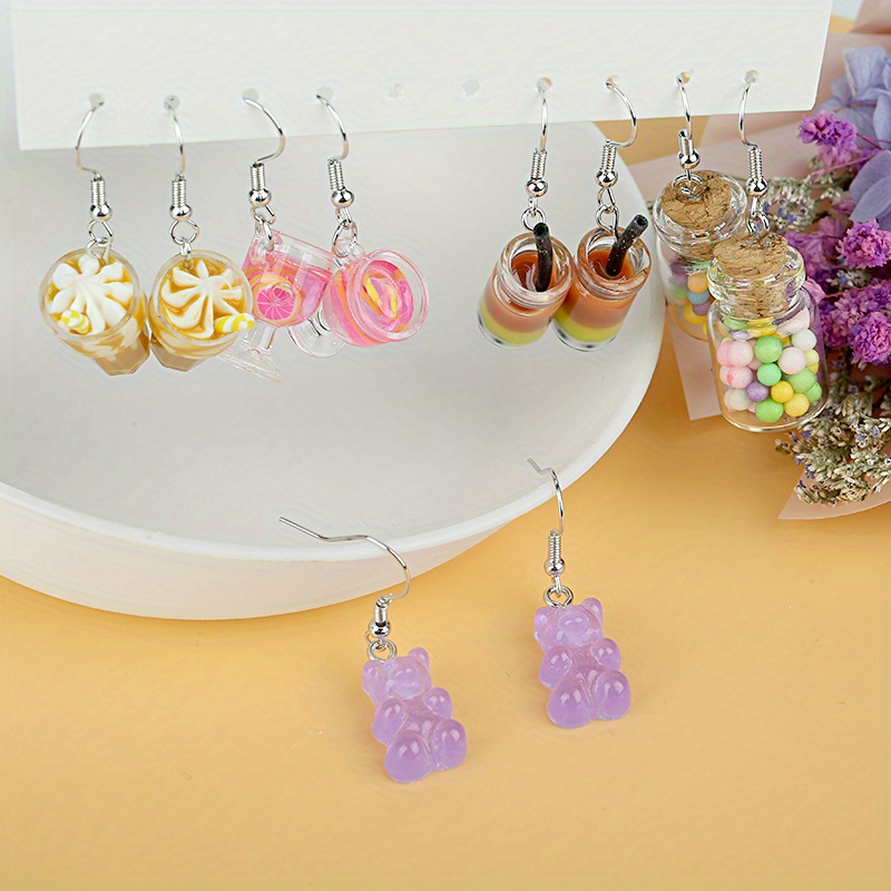 Drink bottle Drop Earrings for Women Fashion Accessories Girl DIY