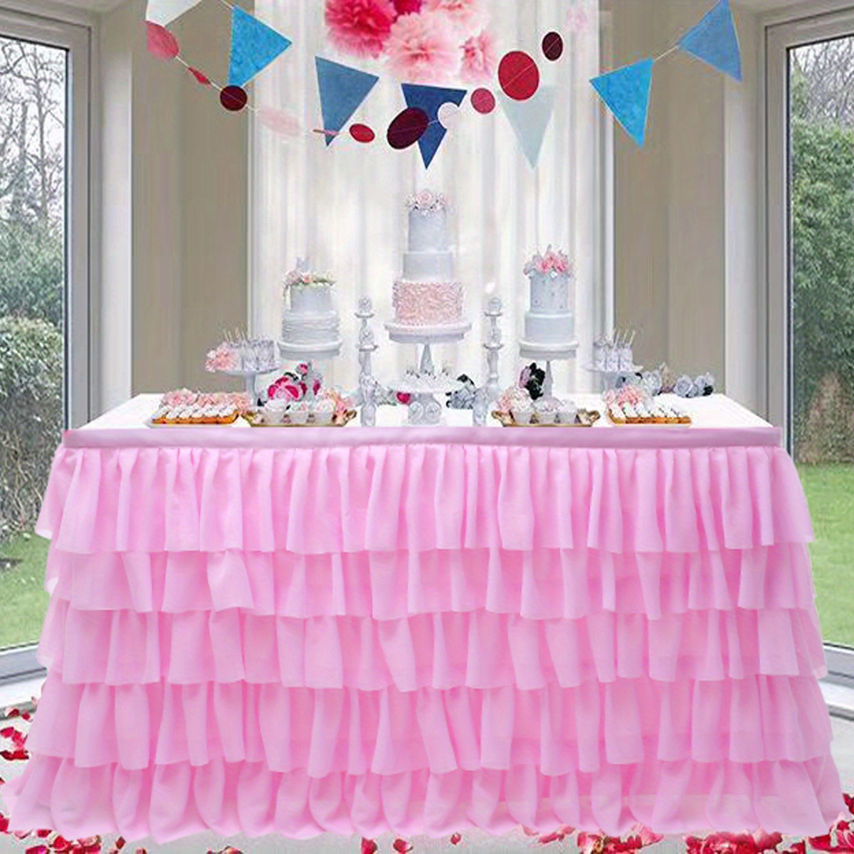 Gonna tavolo arcobaleno in tulle colorato tavolo di stoffa tavolo per baby  shower tesoro tavolo ricevimento festa di compleanno torta tavolo  decorazione -  Italia