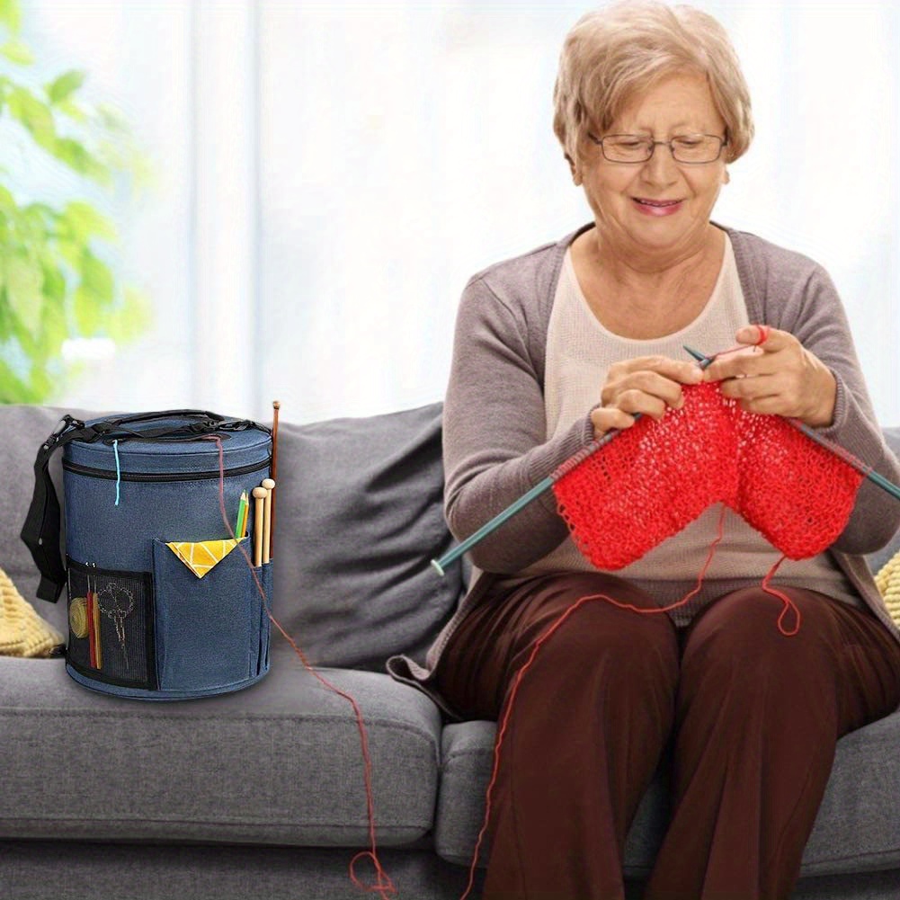 Knitting Bag Diy Yarn Organizer Tote Bag Portable Storage Temu