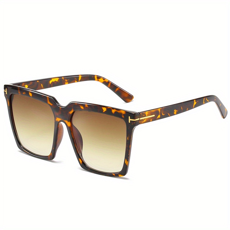 Square Frame Sunglasses Ombre Lens Glasses Rivet Decor Eyewear