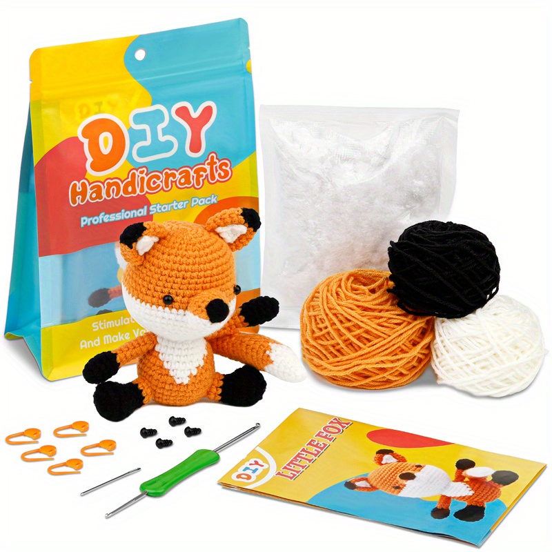  LUCKY SNAIL Crochet Kit for Beginners, 3 Pcs Crochet Animal  Kit, Crochet Starter Kit for Adult Kids with Complete Beginners  Step-by-Step Video Tutorials and Yarns, Hook, Accessories