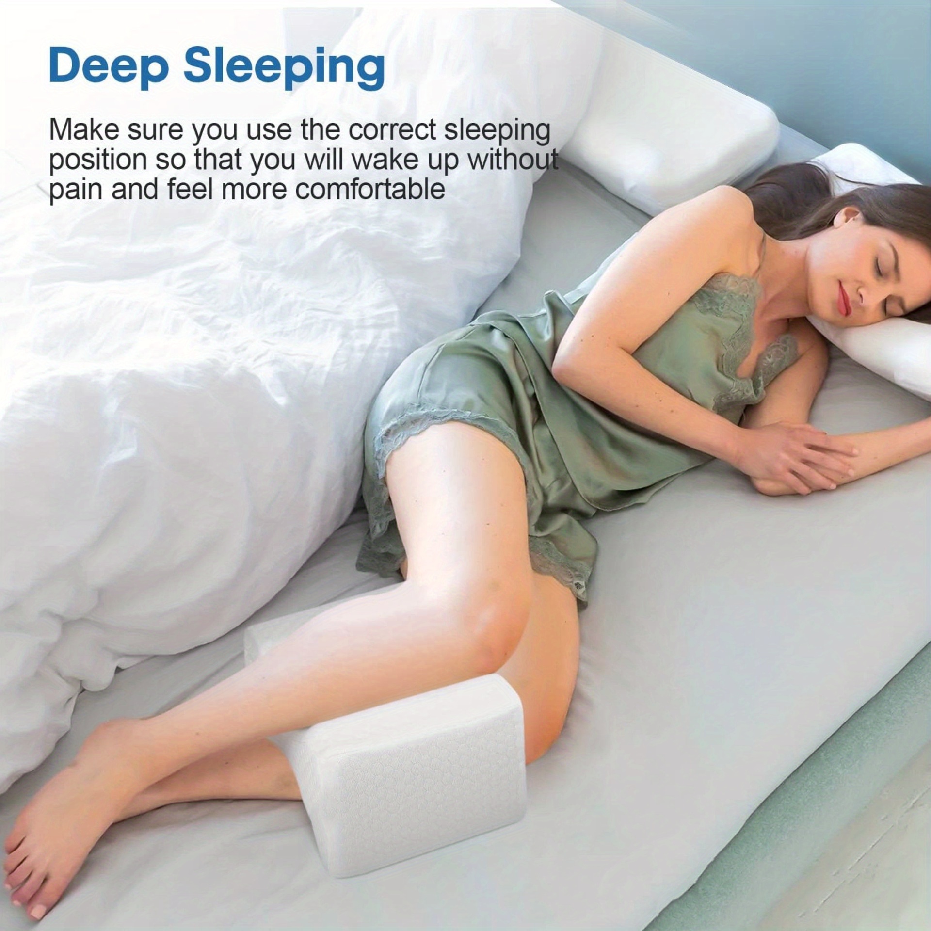 Knee Pillow For Side Sleepers & Pregnancy  Memory Foam Leg / Knee Pillow  For Sleeping – BottomDr