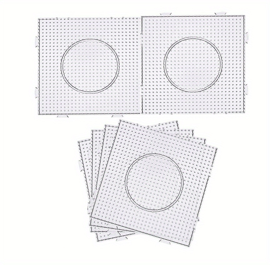 BANCHELLE BANcHELLE Fuse Beads Boards 5mm PegBoards Plastic Kits Large  Square clear, 4 Pieces