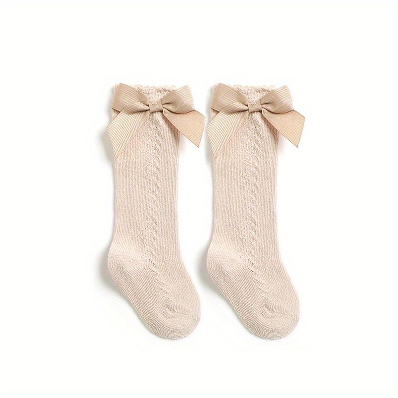 Girls' Mid-calf Bow Breathable Long Socks For Kids