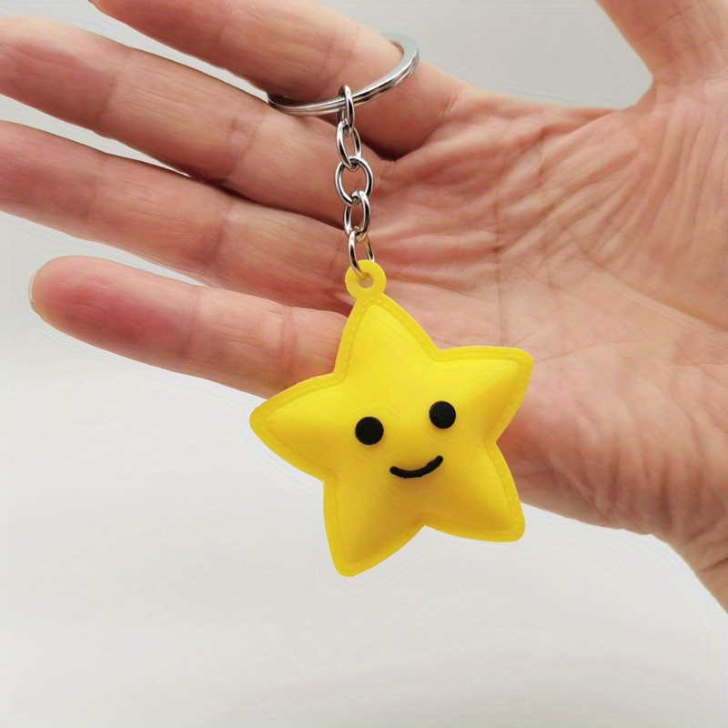 Smile Face Sun Moon Star Keychain Cute Cartoon Car Pendant - Temu