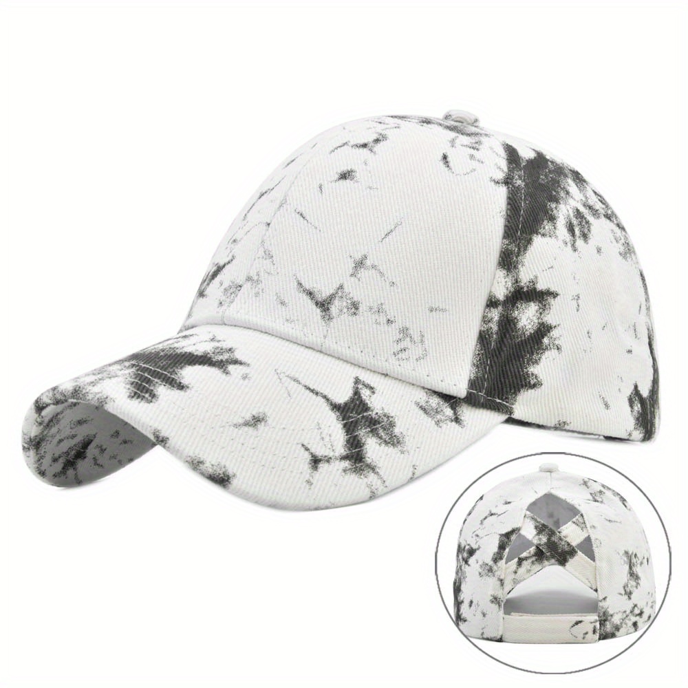 Rainbow Tie Dye Ponytail Baseball Cap Dad Hat