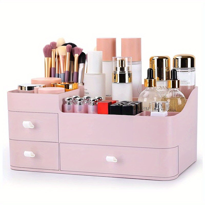 Bathroom Countertop Organizer,Vanity Counter Skincare Shelf, ​Under Sink  Standing Rack Tray, Home Storage Holder For Lotion Makeup Cosmetics Perfume  Spice - pink 