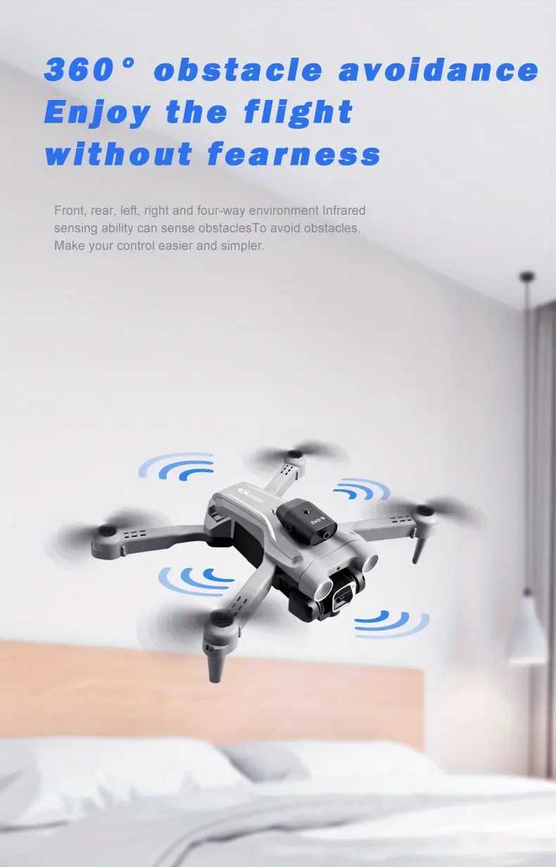 drone with 360 roll hd dual camera 360 obstacle avoidance stable hovering great battery endurance gesture photography one key take off easy operation friendly for beginners carrying bag details 2