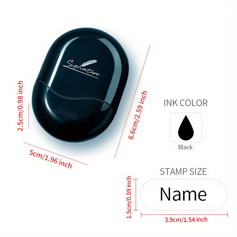 Personal Name Stamp Handwritten Signature Seal White Black - Temu