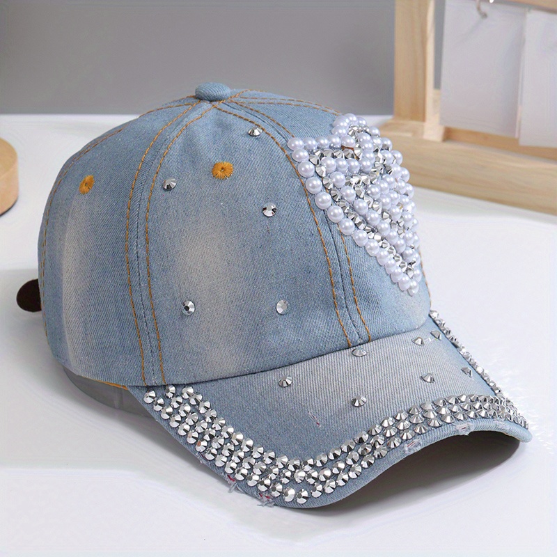 Rhinestone Bling Y2k Baseball Women Adjustable Washed - Temu