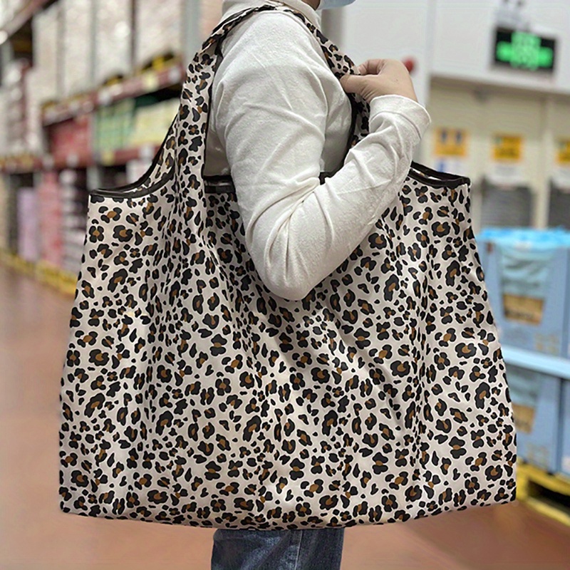 REUSABLE SHOPPING TRAVEL TOTE BAG LEOPARD- PRINT ECO FRIENDLY ROSS NEW