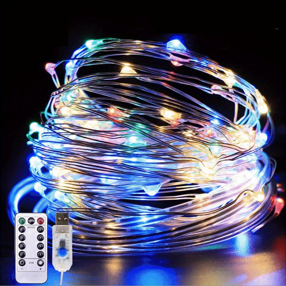 Battery Operated Fairy String Lights with Remote Control, Multi-Function -  Set of 2