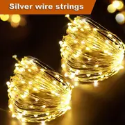 set of usb operated led twinkle string lights with remote control silvery wire fairy garland for christmas wedding party home decorative 50 100 200eds details 1