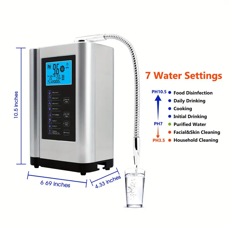 alkaline water ionizer hydrogen generator machine purifier produces ph 3 5 10 5 alkaline acid water water filter system for home details 5
