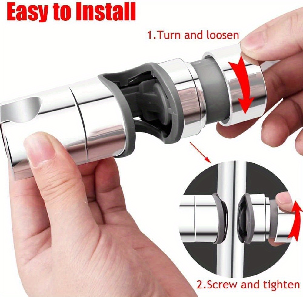 1pc, Universal Shower Head Holder For Slide Bar, Adjustable Shower Holder  Bracket Set With Cylindrical Design, Powerful Replacement Shower Hose Clamp  For Bathroom, Don't Miss These Great Deals