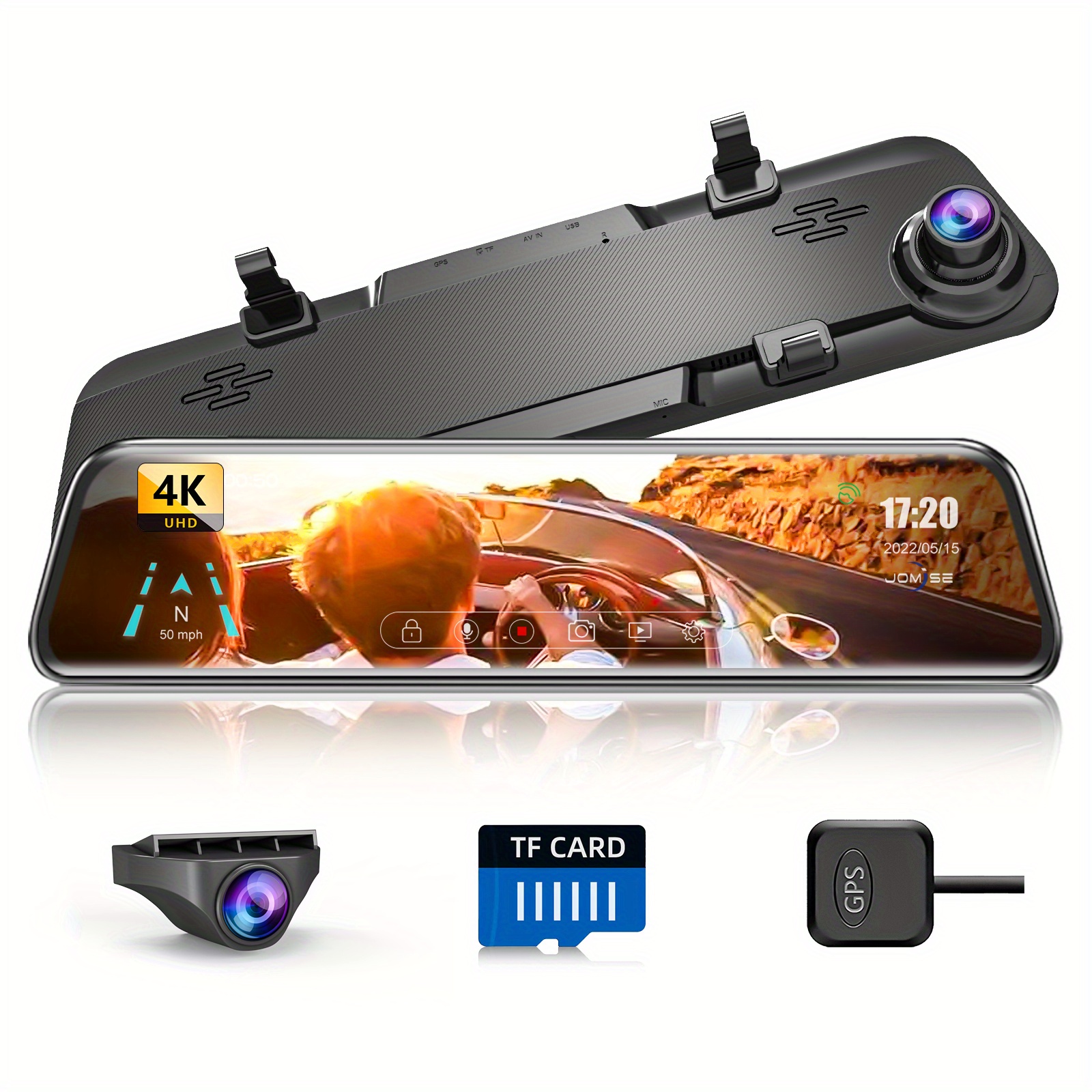 Upgrade Driving Experience A 4k Mirror Dash Cam 12 Rearview - Temu