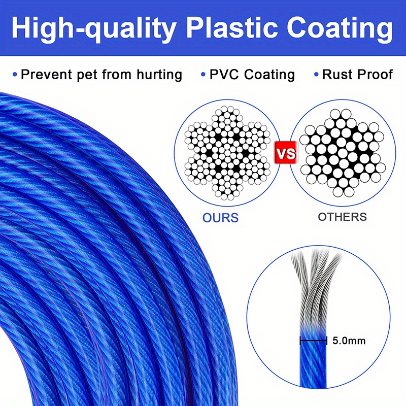 Heavy duty Dog Tie Cable Long Leash Outdoor Use Temu United Kingdom