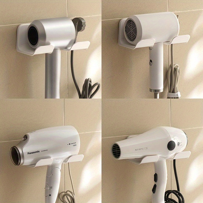 Hair Dryer Stand Holder Wall Mounted Abs Punch Free Blow Temu