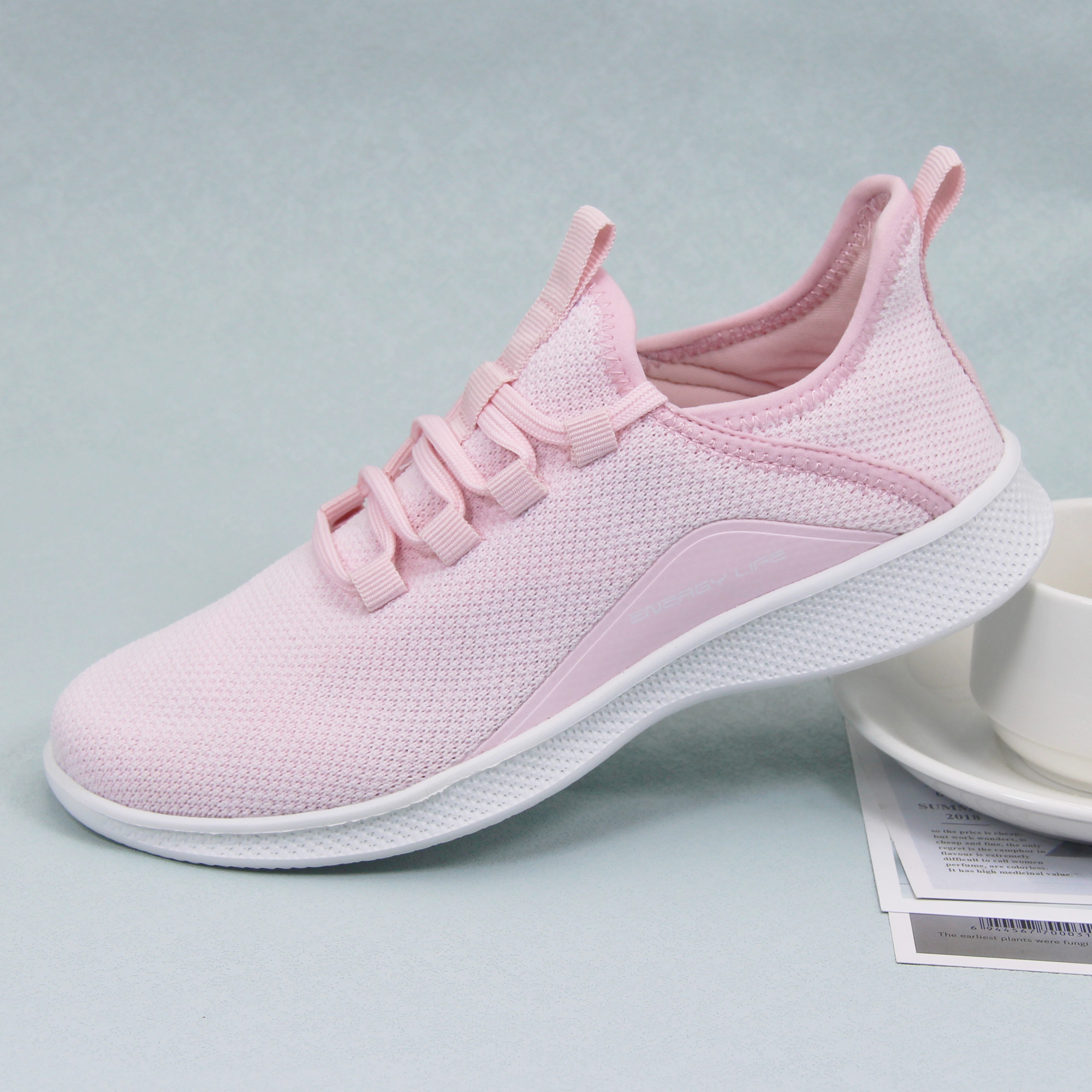 Women's Casual Slip-on Sneakers, Lightweight Lace Up Running Shoes, Knitted Low Top Sneakers - Germany
