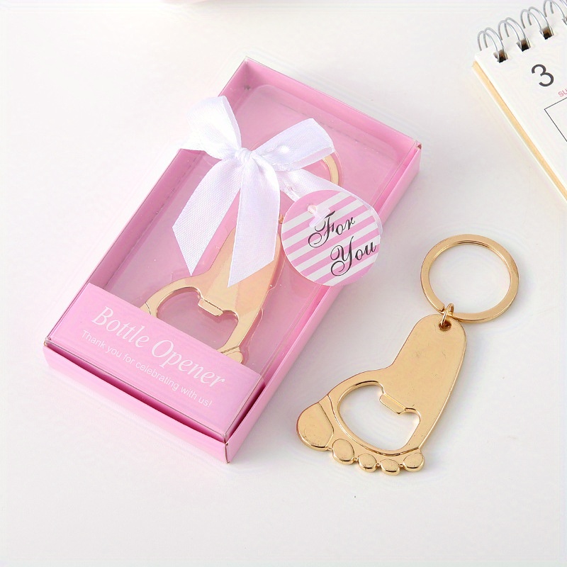 Pink bottle store opener keychain