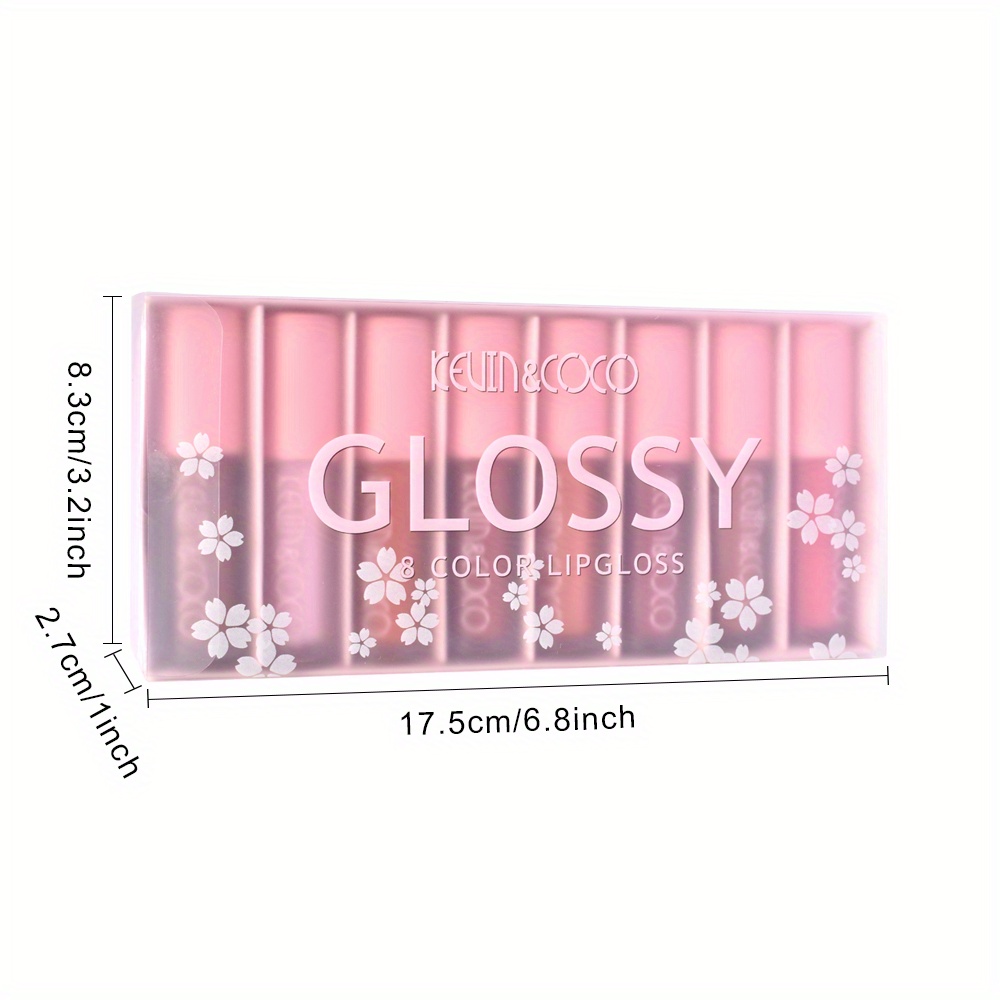 8 Color Pvc Lip Gloss Set Box Soft Velvet Matte Fine Glitter Lip Glaze  Smudge Proof Long Lasting Cosmetics For Girls And Women Valentines Day  Gifts - Beauty & Health - Temu