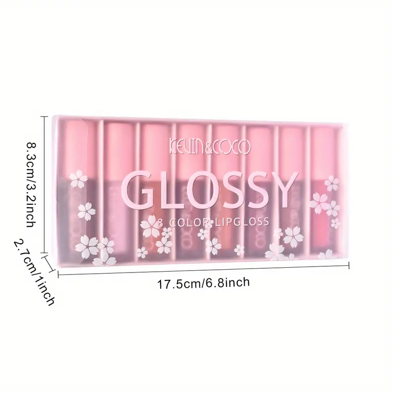 8 Color Pvc Lip Gloss Set Box Soft Velvet Matte Fine Glitter Lip Glaze  Smudge Proof Long Lasting Cosmetics For Girls And Women Valentines Day  Gifts - Beauty & Health - Temu