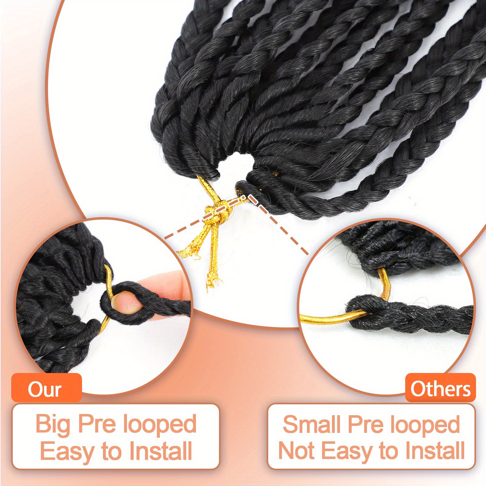 Box Braids Crochet Hair Extensions Pre Braided Box Braid Synthetic Pre –  EveryMarket