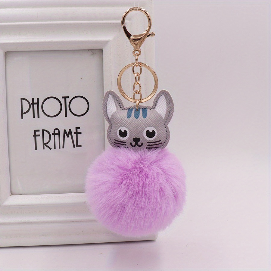 Pom Pom Keychain Cute Animal Crab Plush Ornament Creative Keychain