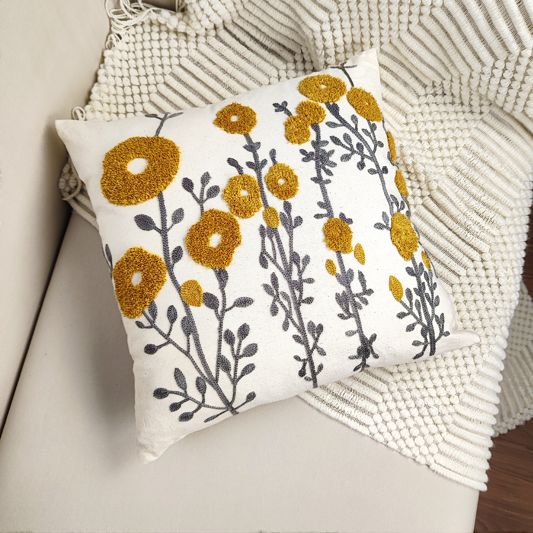 Flower Decorative Throw Pillows, Decorative Pillows for Sofa, Embroide –  artworkcanvas