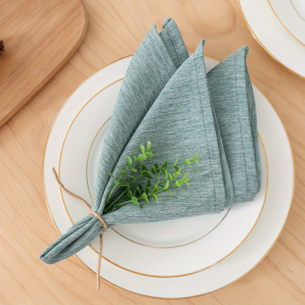 Premium Cotton Linen Blend Dinner Cloth Napkins With Mitered Corners -  Absorbent And Good For Everyday Use - Perfect Gift For Christmas And Home  Decoration - Temu