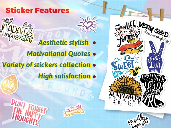 100pcs Inspirational Quote Stickers,Motivational Stickers For Adults  Teachers,Inspirational Stickers For Vision Board Journaling  Scrapbooking,Positive