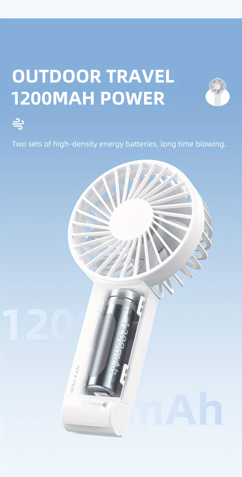 1pc handheld fan usb rechargeable small fan battery not include details 6
